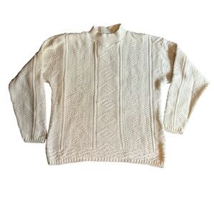 Bobbie Brooks Textured White Turtleneck Sweater